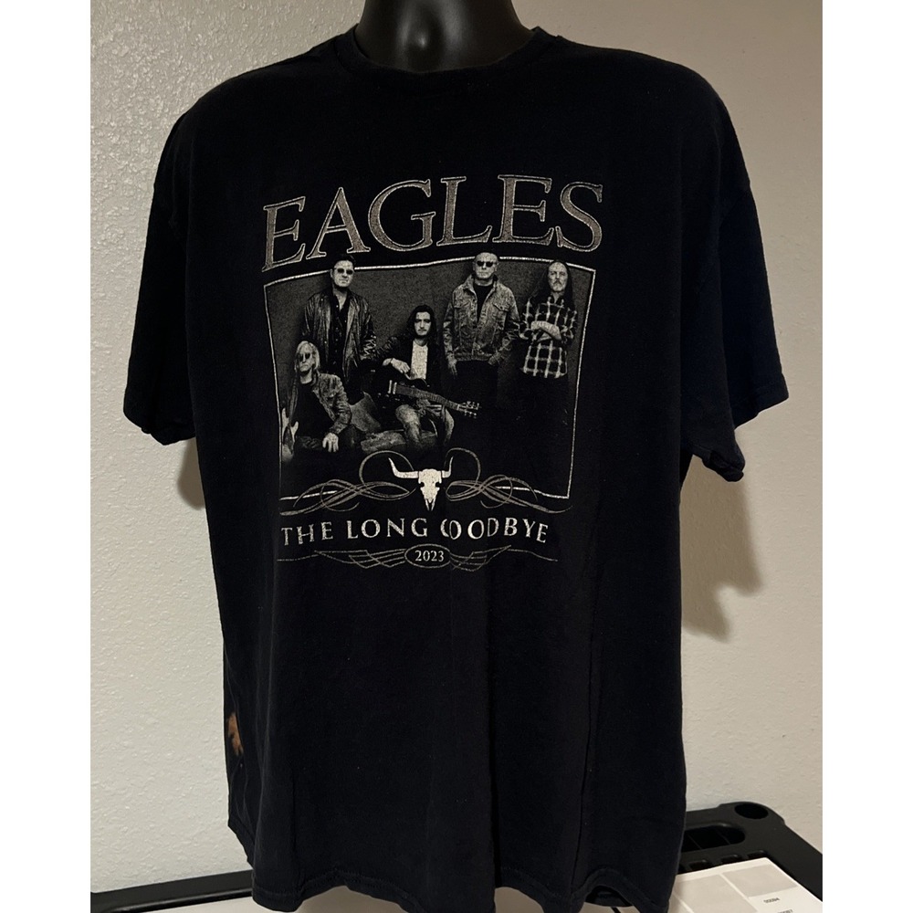 Eagles The Long Goodbye 2023 Tour T Shirt Black Concert Band Tee Adult XL USA